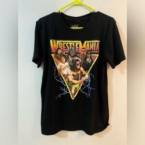 WrestleMania Vintage Type Tee Shirt. Black. Size M